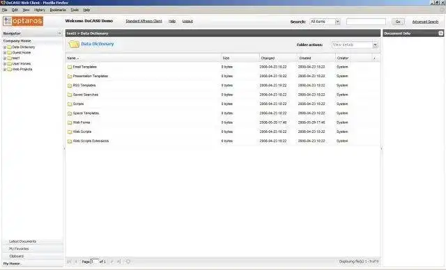 Download web tool or web app DoCASU - Alfresco Custom User Interface