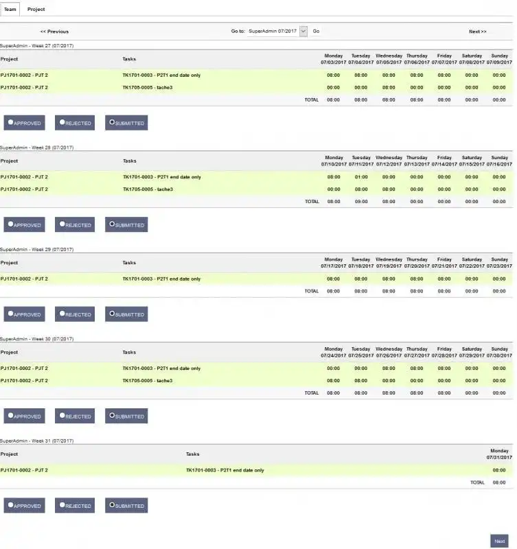 Download web tool or web app Dolibarr timesheet