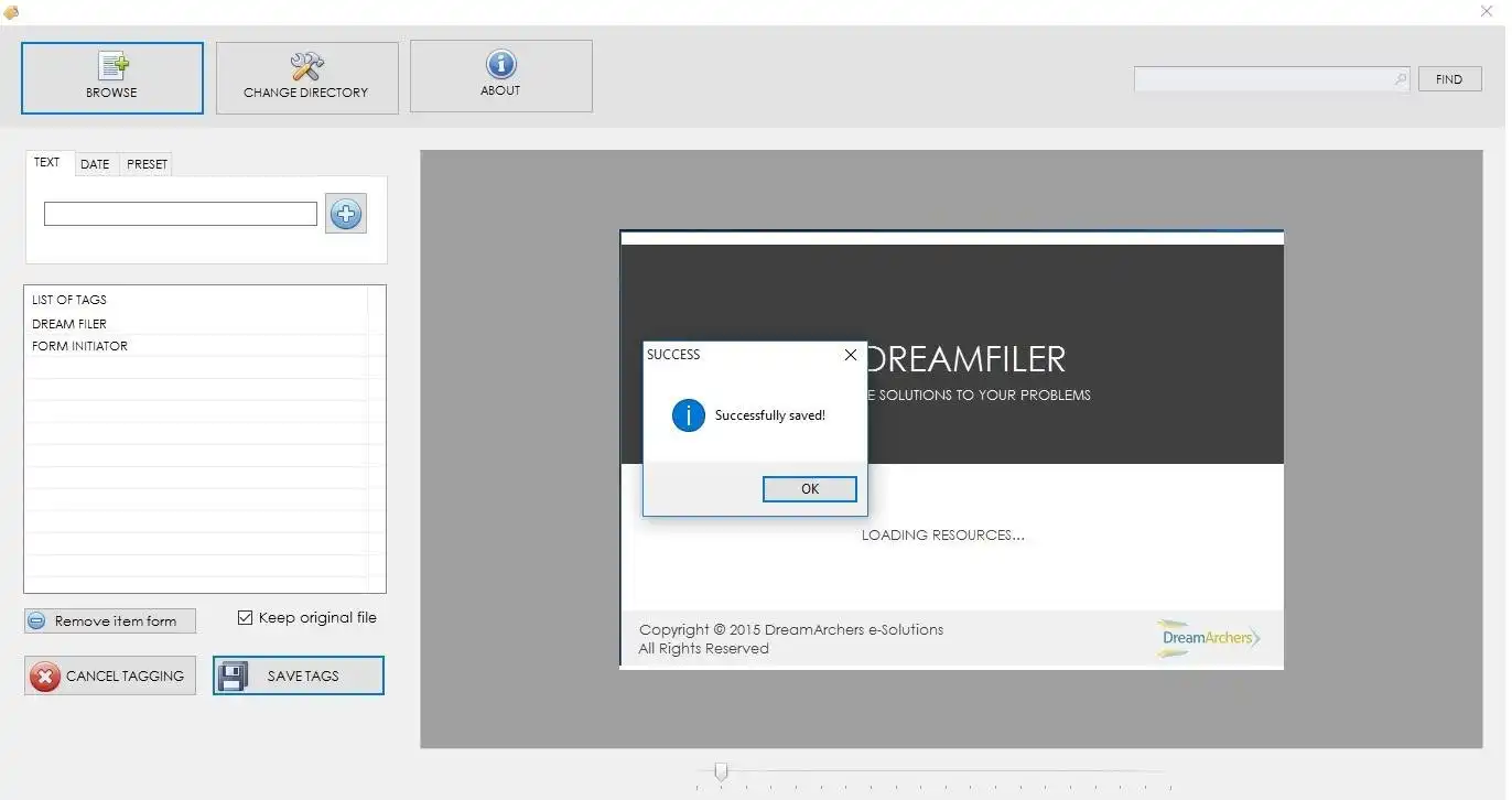 Download web tool or web app DreamFiler