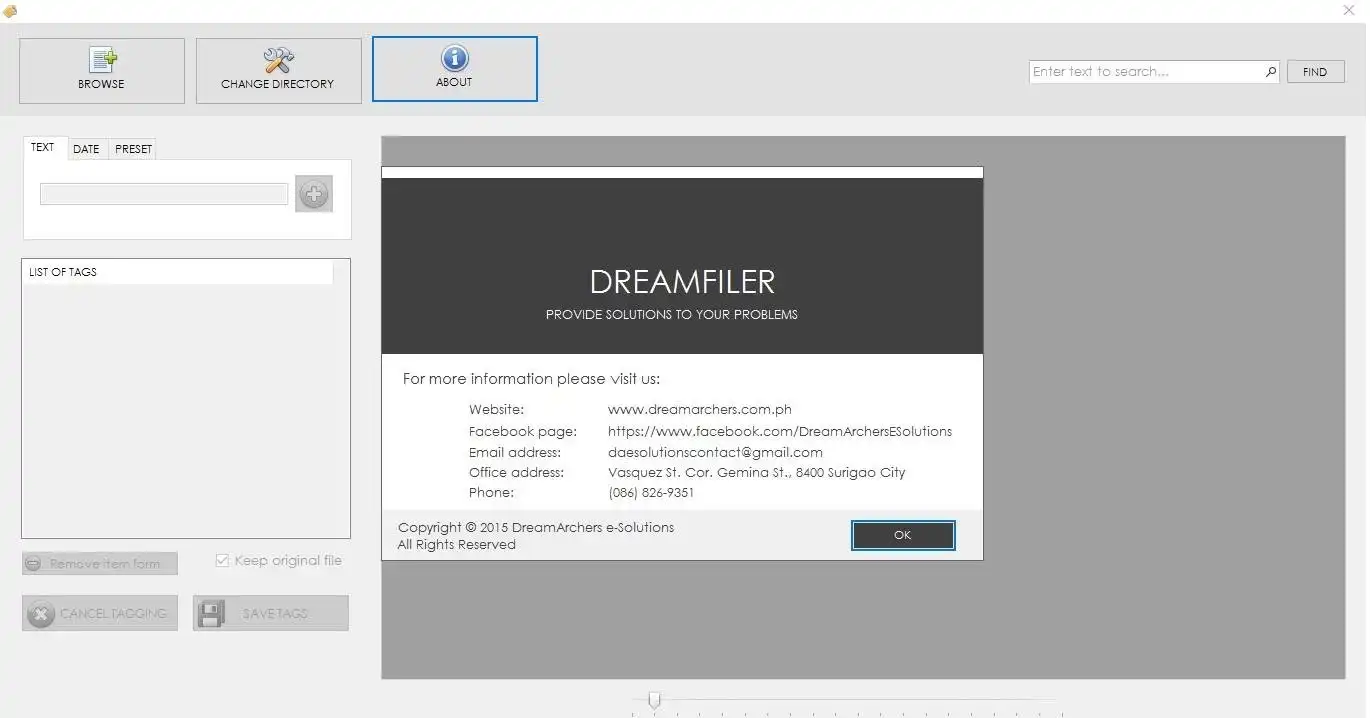 Download web tool or web app DreamFiler