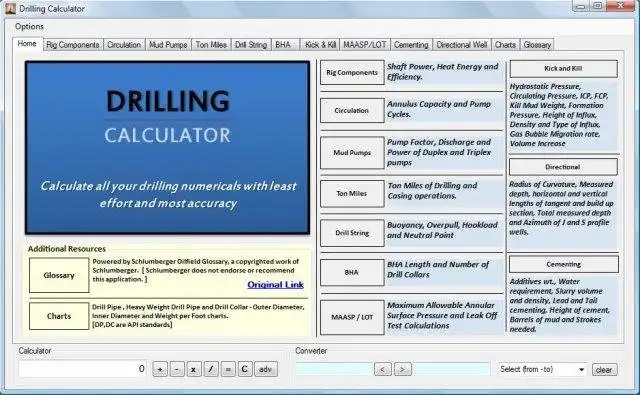 Download web tool or web app Drilling Calculator