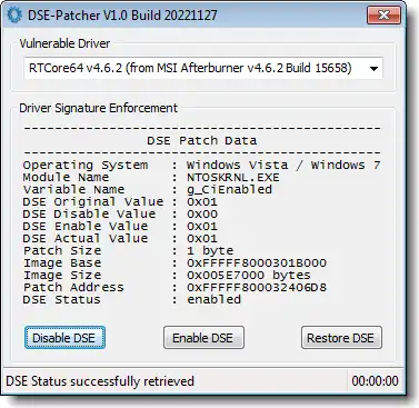 Download web tool or web app DSE-Patcher