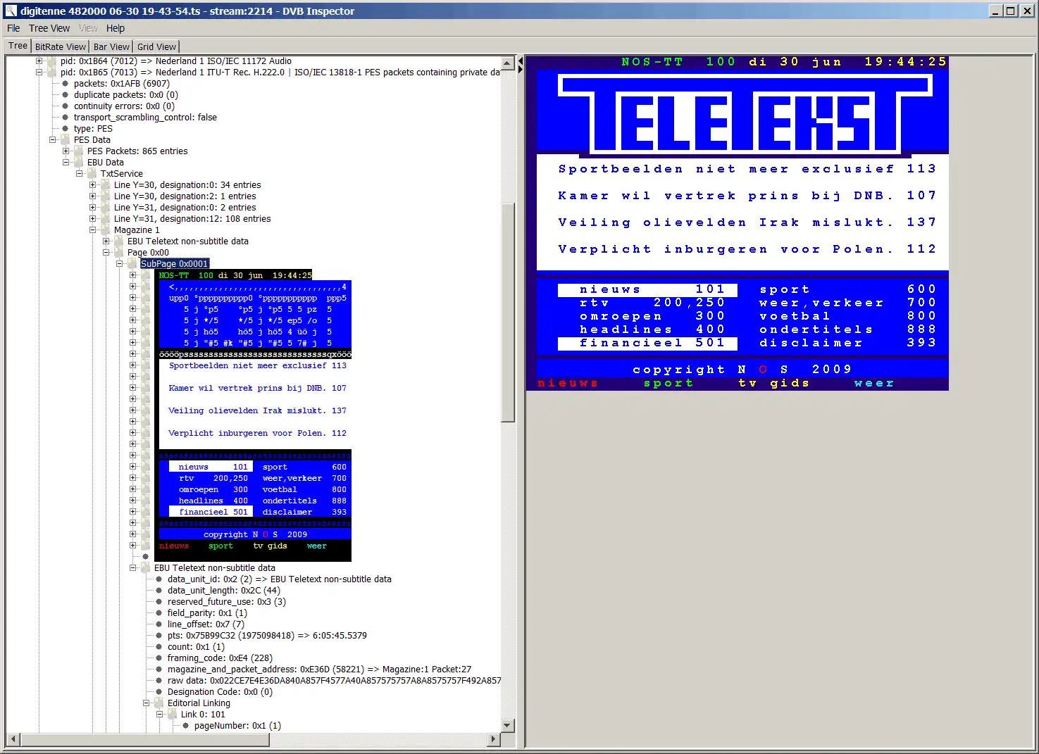 Download web tool or web app DVB Inspector