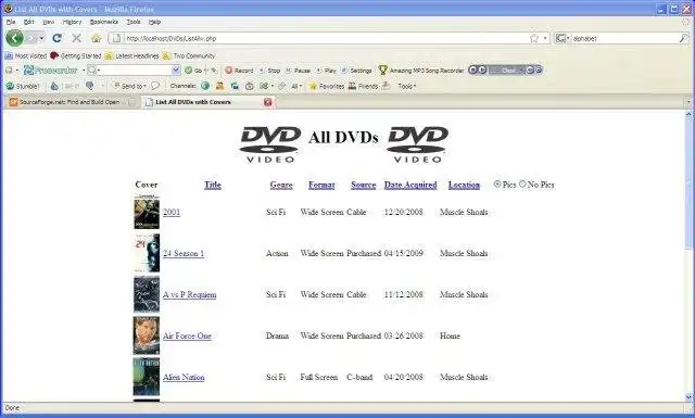 Download web tool or web app DVD Database