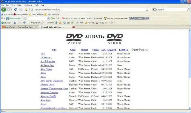 Download web tool or web app DVD Database