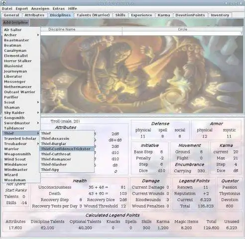 Download web tool or web app Earthdawn Character Editor