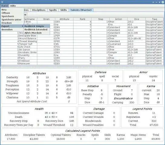 Download web tool or web app Earthdawn Character Editor