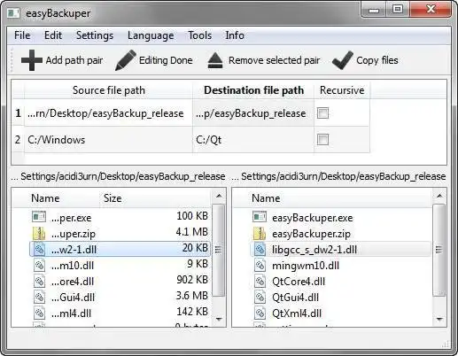 Download web tool or web app easyBackuper