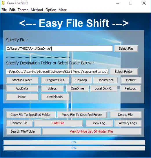 Download web tool or web app Easy File Shift