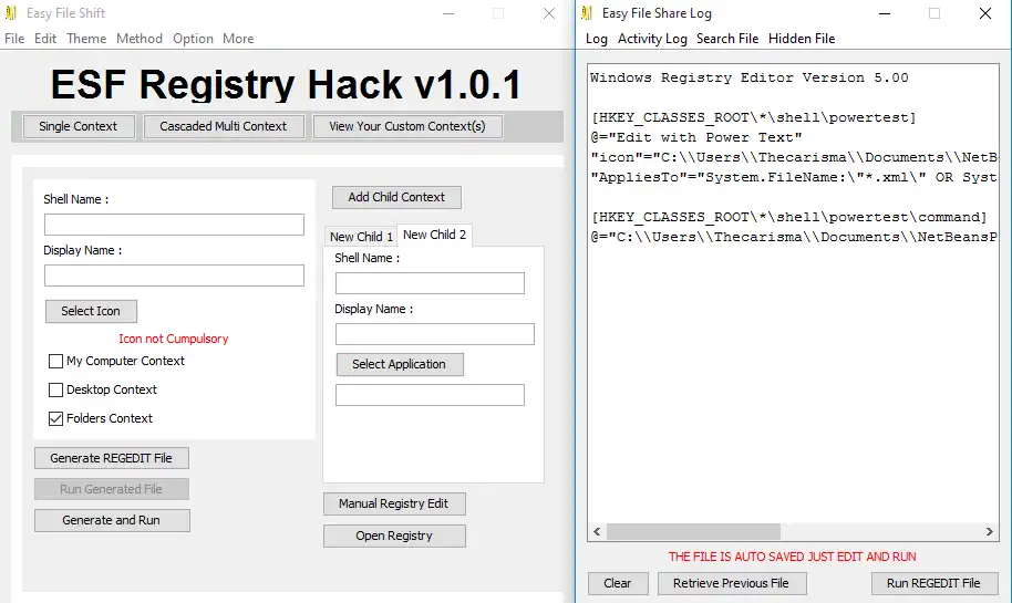 Download web tool or web app Easy File Shift