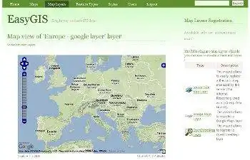 Download web tool or web app EasyGIS to run in Windows online over Linux online