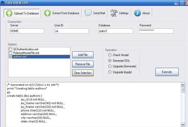 Download web tool or web app Easy SQLM GUI