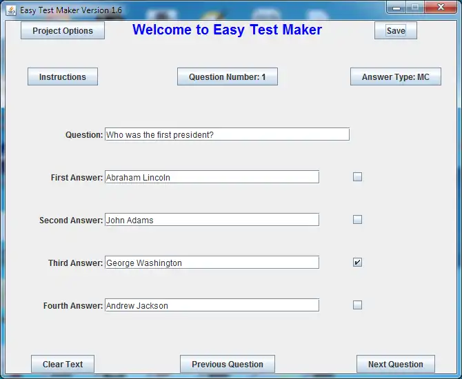 Download web tool or web app Easy Test Maker