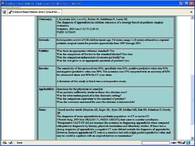 Download web tool or web app EBM Library Consult Service (LCS) to run in Windows online over Linux online