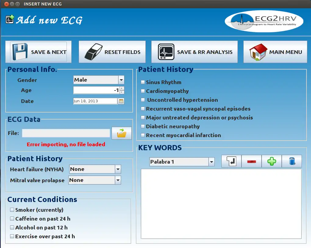 Tải xuống công cụ web hoặc ứng dụng web ECG2HRV để chạy trực tuyến trên Windows qua Linux trực tuyến