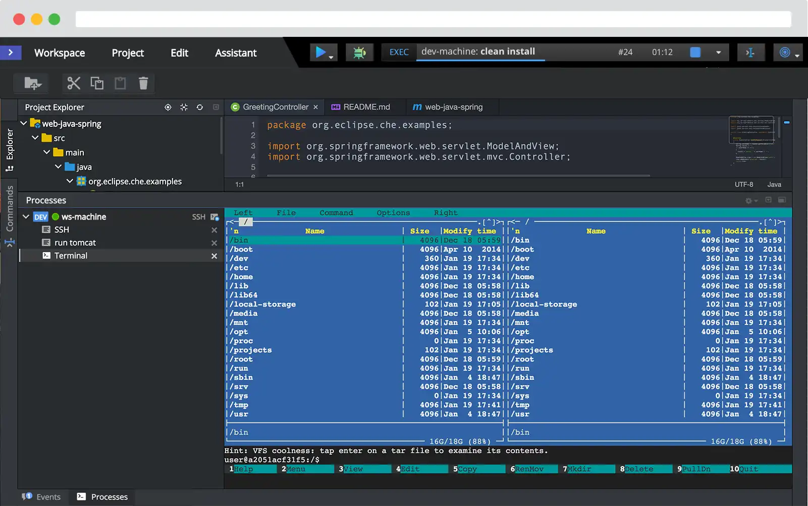 Download web tool or web app Eclipse Che