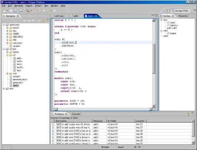 Scarica lo strumento Web o l'app Web Eclipse Verilog editor per l'esecuzione in Windows online su Linux online