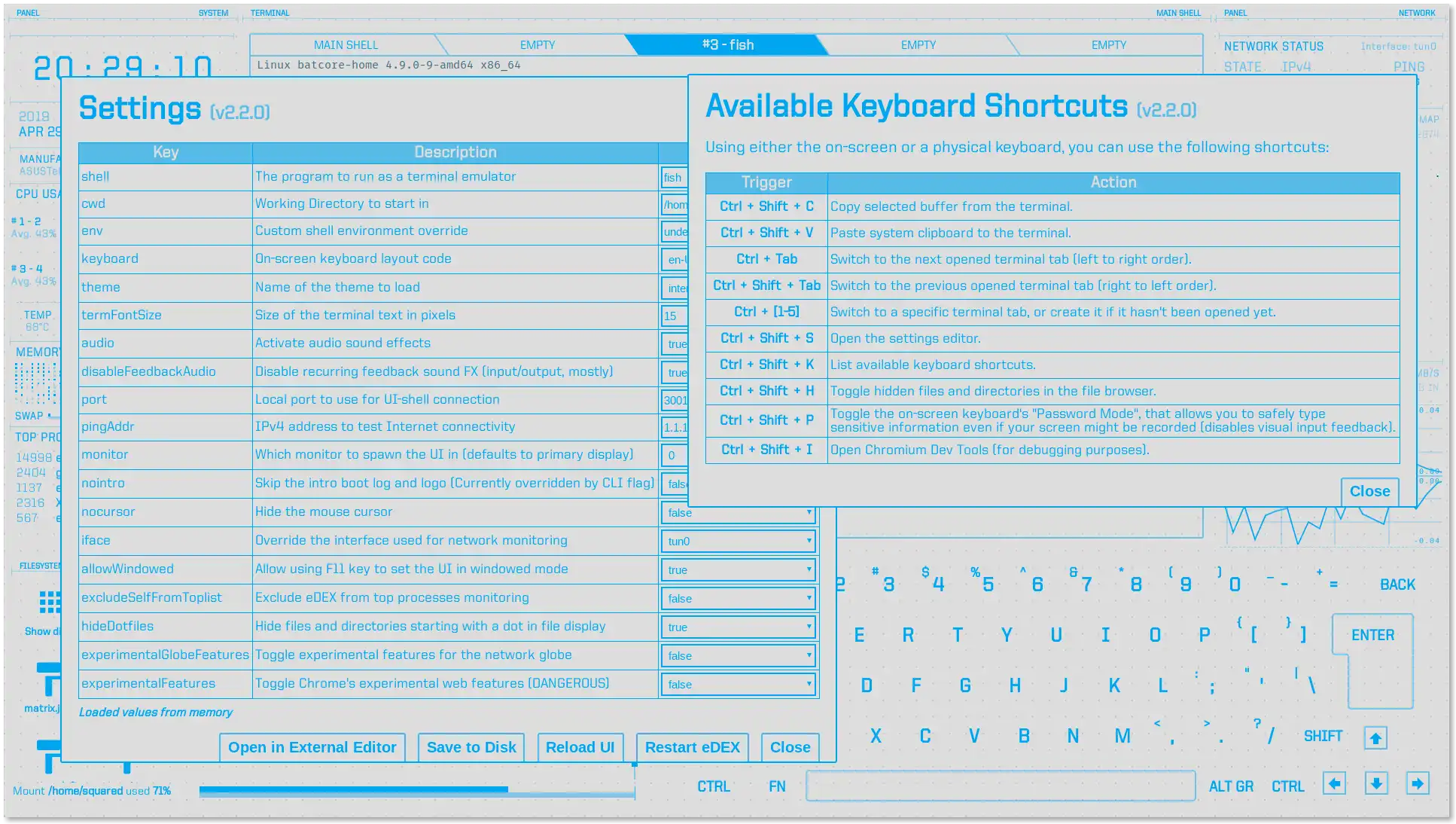 Download web tool or web app eDEX-UI