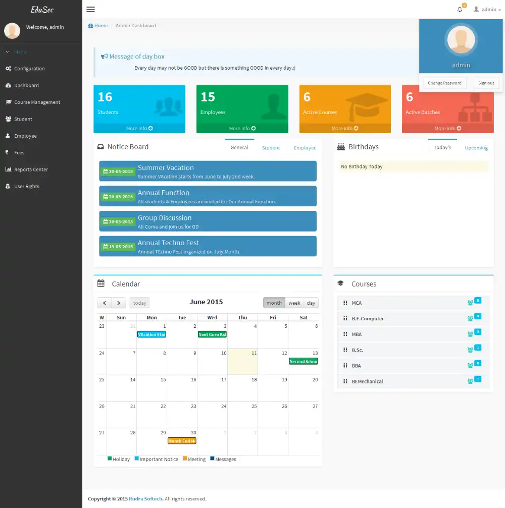 Download web tool or web app EduSec College Management System