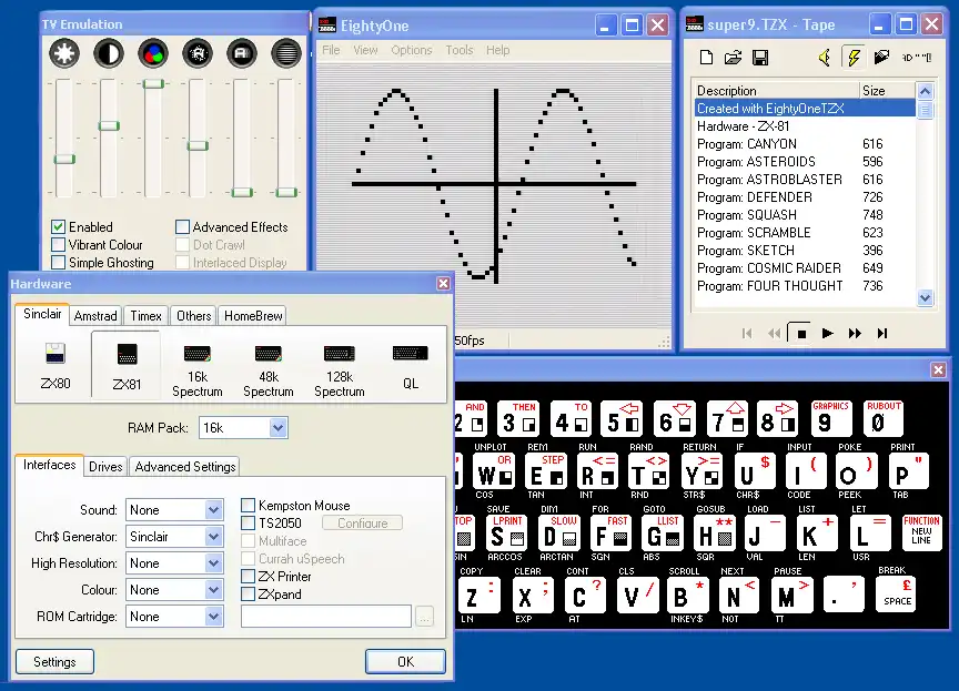 Download web tool or web app EightyOne Sinclair Emulator