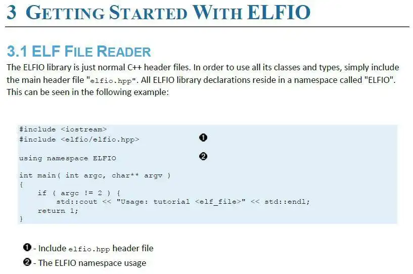 Download web tool or web app ELFIO