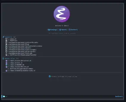 Download web tool or web app Emacs Dashboard