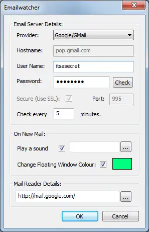 Download web tool or web app emailwatcher