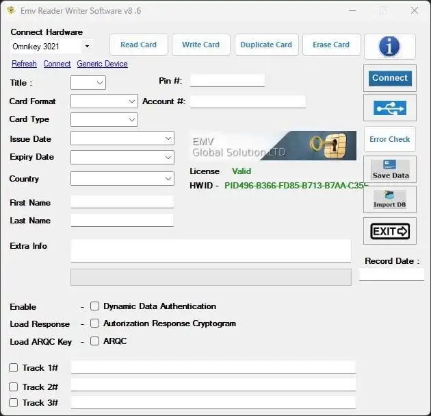 Descargue la herramienta web o la aplicación web EMV Reader/Writer v8.6 (software EMV)