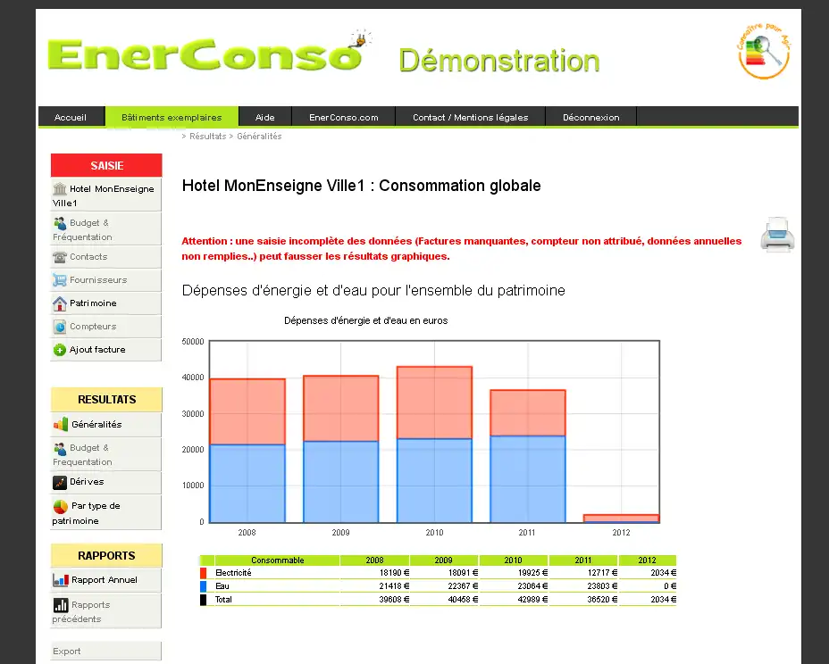 Download web tool or web app EnerConso