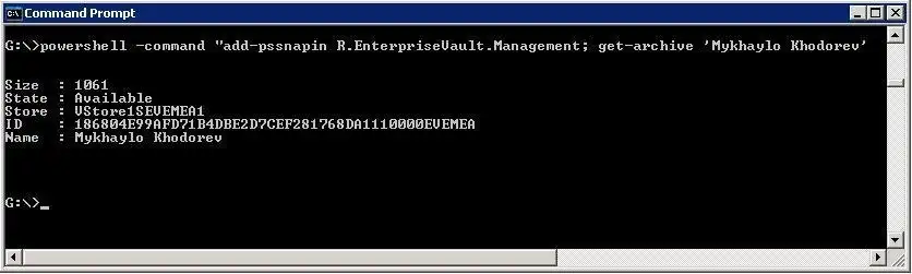 Download web tool or web app Enterprise Vault Management Shell