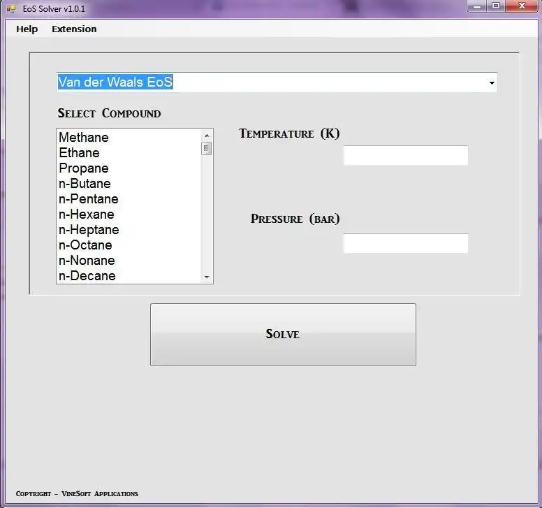 Download web tool or web app EoS Solver v1.0