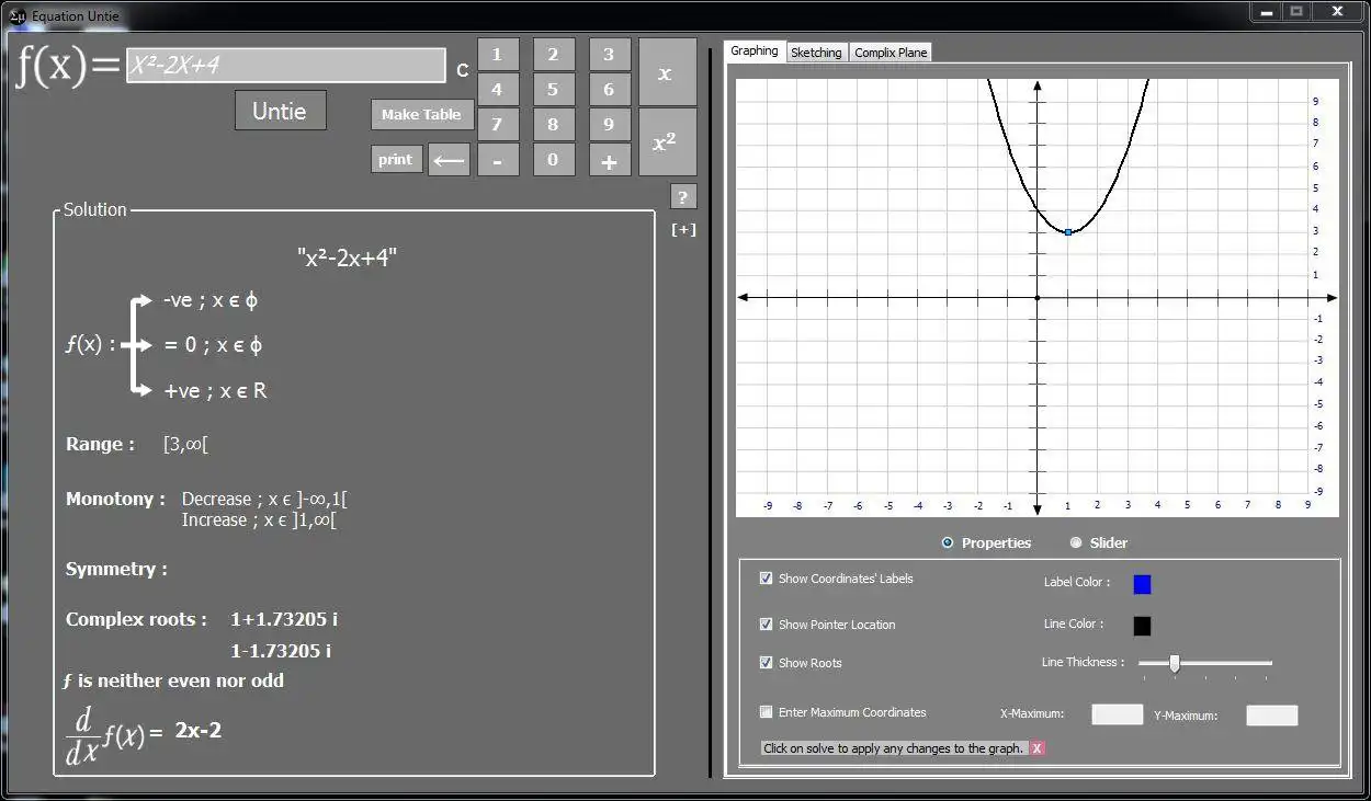 Téléchargez l'outil Web ou l'application Web Equation Untie (Equation Solver) pour l'exécuter sous Windows en ligne sur Linux en ligne