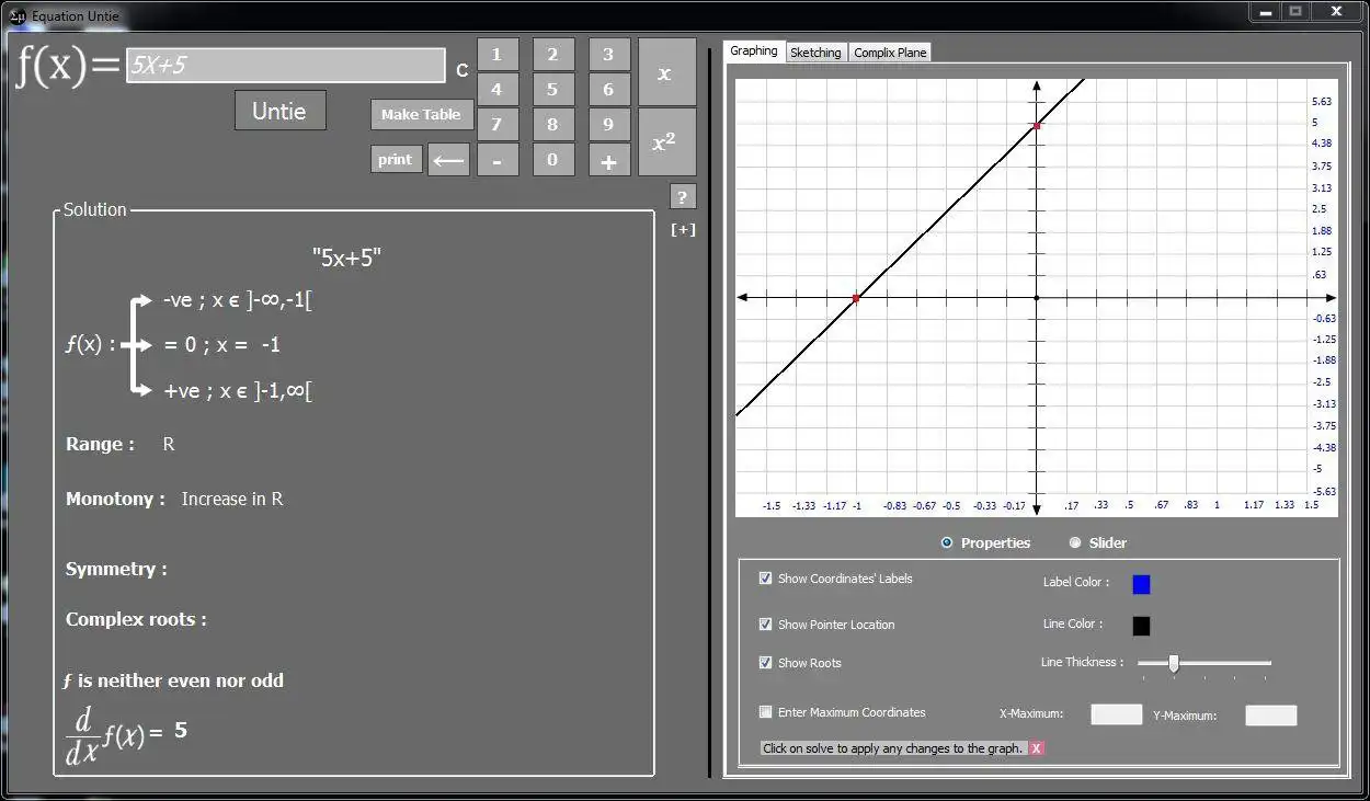 Téléchargez l'outil Web ou l'application Web Equation Untie (Equation Solver) pour l'exécuter sous Windows en ligne sur Linux en ligne