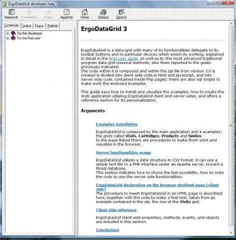 Download web tool or web app ErgoDataGrid basic