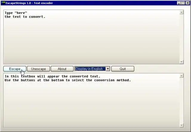 Download web tool or web app Escape Strings