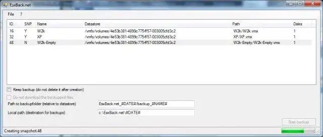 Download web tool or web app EsxBack.net