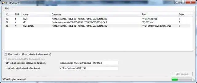 Download web tool or web app EsxBack.net