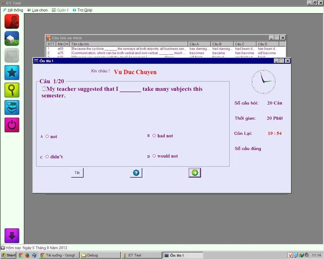 Download web tool or web app ETTest English