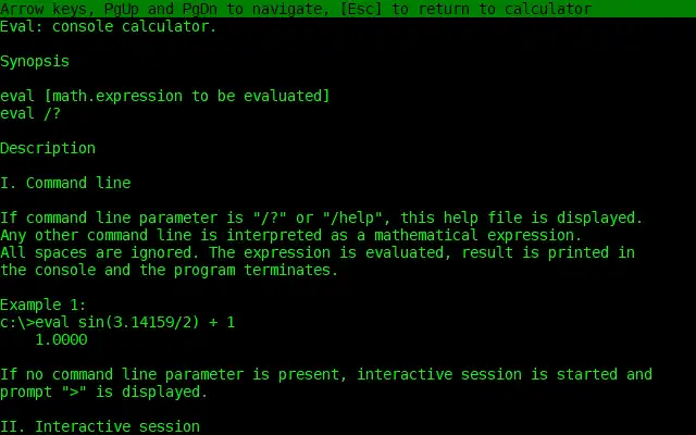 Download web tool or web app eval: command line calculator