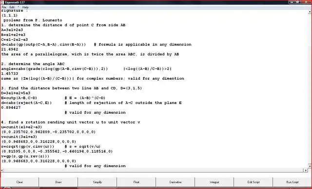 Download web tool or web app EVAlgebra -  Clifford algebra calculator to run in Linux online