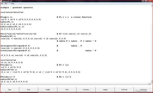 Download web tool or web app EVAlgebra -  Clifford algebra calculator to run in Windows online over Linux online