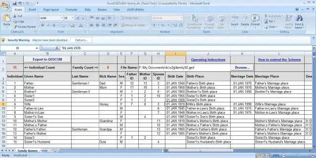 Download web tool or web app Excel2GED