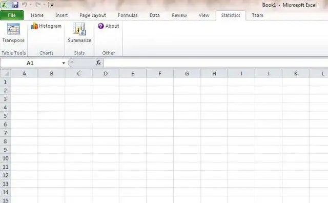 Download web tool or web app Excel Stats Ribbon to run in Windows online over Linux online