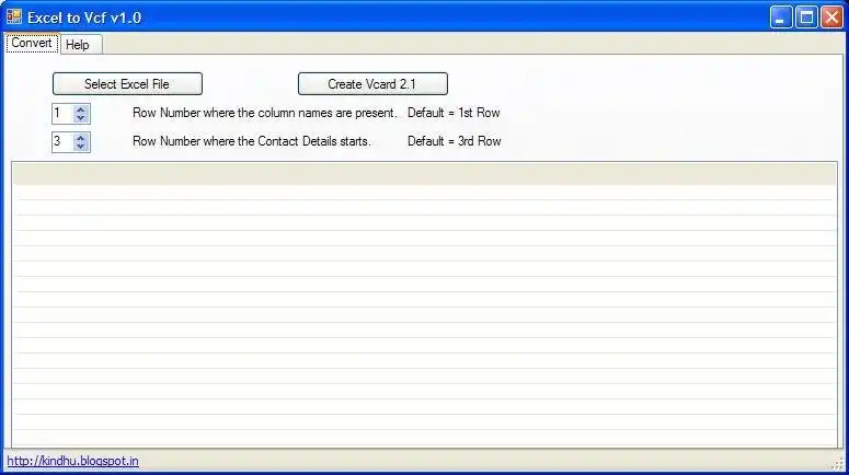 Download web tool or web app Excel to VCF converter