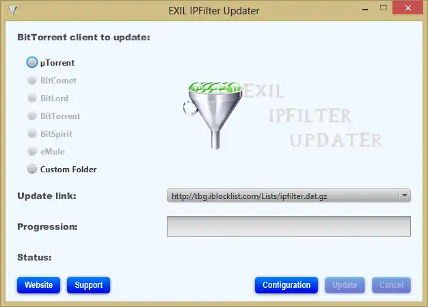Download web tool or web app EXIL IPFilter Updater