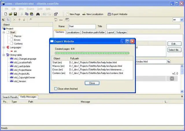 Download web tool or web app exom : siteministrator