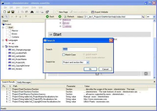 Download web tool or web app exom : siteministrator