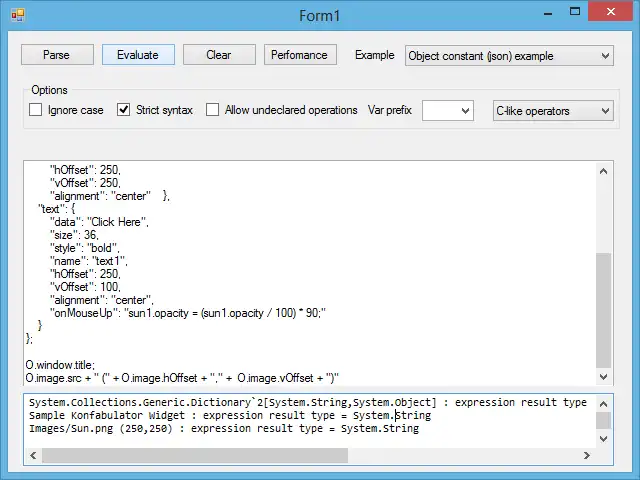 Scarica lo strumento Web o l'app Web Parser e valutatore di espressioni da eseguire in Windows online su Linux online