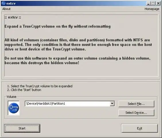 Download web tool or web app extcv