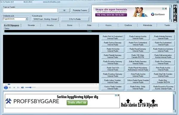 Download web tool or web app Ex-Yu Radio v4